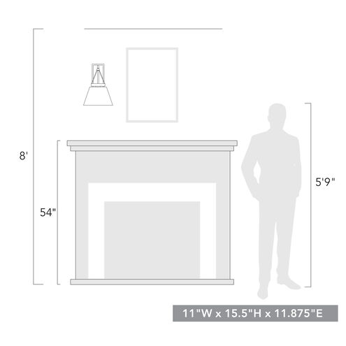 Penn 1 Light 11 inch Matte Black Wall Sconce Wall Light